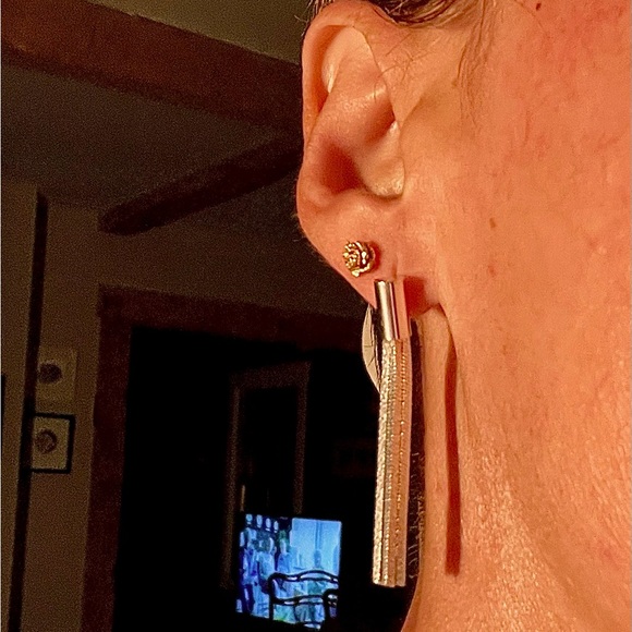 Vintage Sterling Silver Long Tassel Dangle Earrings. Simple and stunning. - Picture 1 of 6